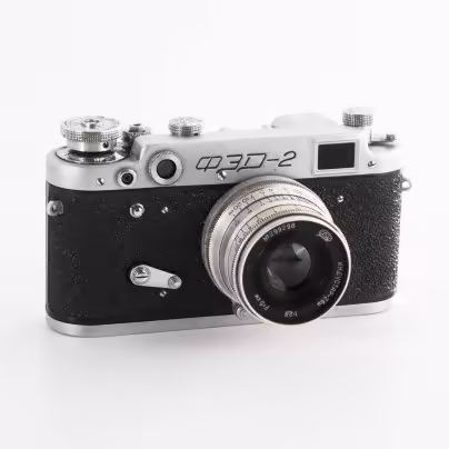Фотоаппарат "ФЭД-2" с объективом "Индустар-26м" в оригинальном кофре, Харьковский машиностроительный завод им. Дзержинского (ФЭД)
