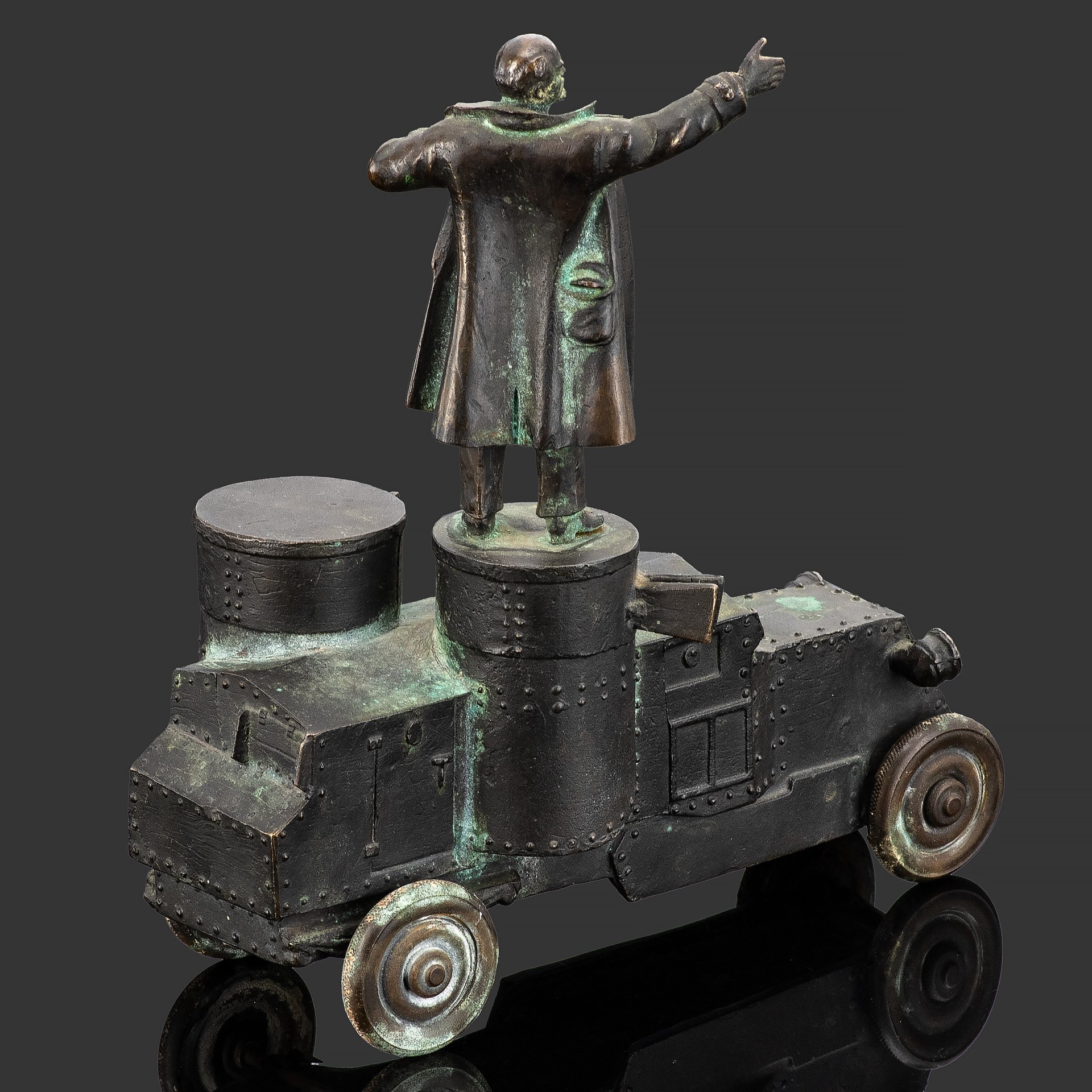 Статуэтка "В.И. Ленин на броневике", бронза, СССР, 1950-1970 гг.