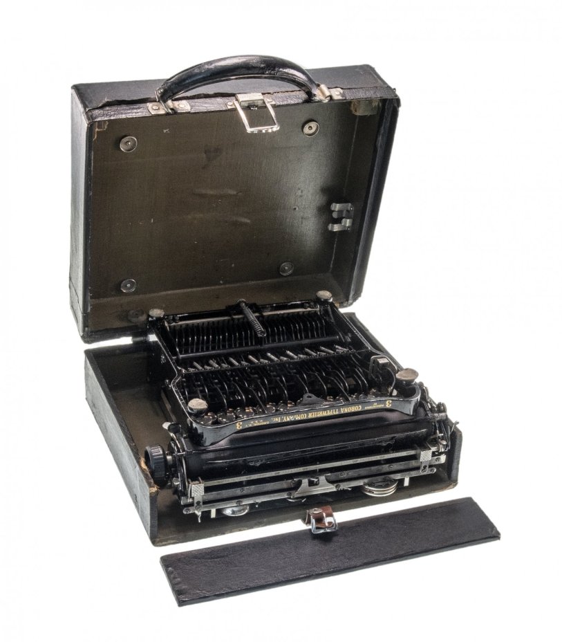Машинка печатная складная  портативная "Corona 3" в кофре, металл, пластик, Corona Typewriter Company, США 1912-1941 гг., Corona
