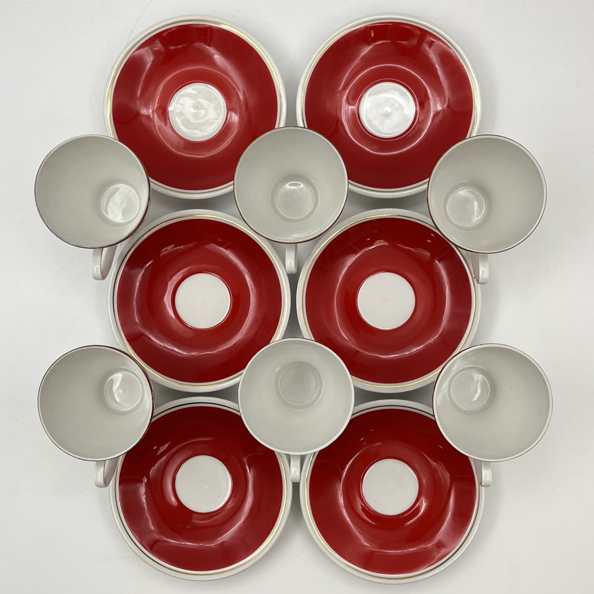 Сервиз кофейный с растительным орнаментом на 6 персон (15 предметов)