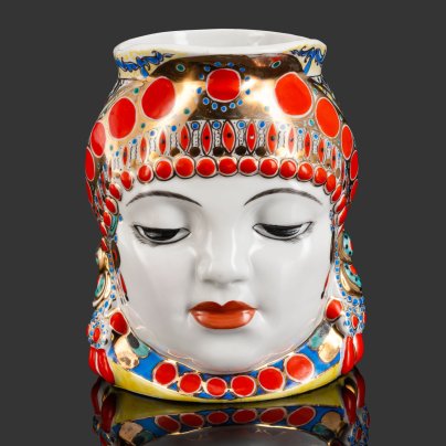 Кружка декоративная "Молоко" (с плоским дном), скульптор Данько Н.Я., художник Воробьевский А.В., Ленинградский фарфоровый завод (ЛФЗ)
