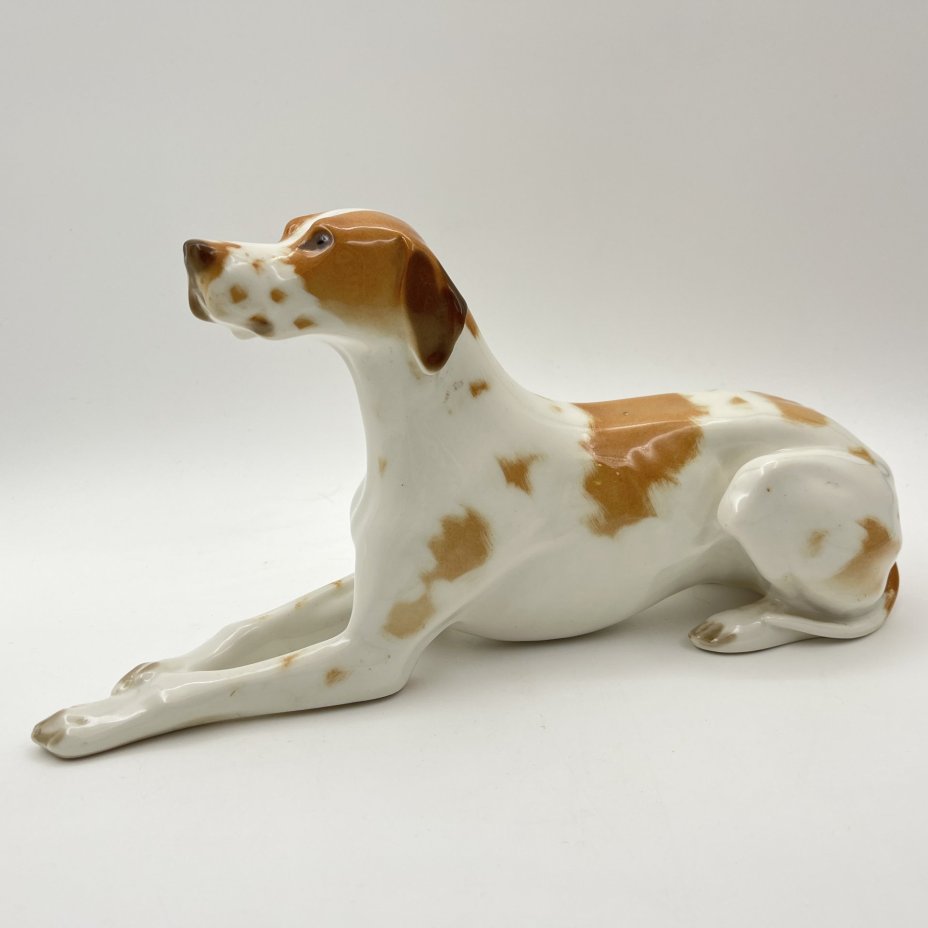 Статуэтка "Пойнтер", скульптор И.И. Ризнич, фарфор, роспись, Ленинградский фарфоровый завод (ЛФЗ), СССР, 1970-1992 гг.