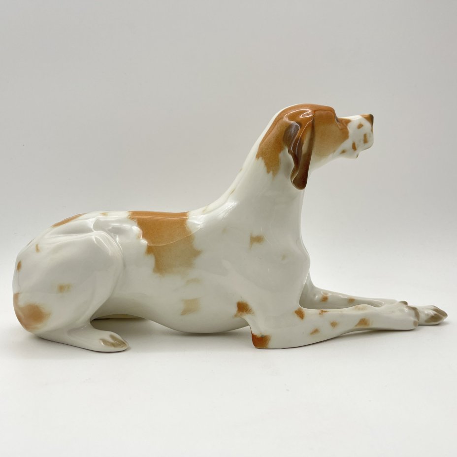 Статуэтка "Пойнтер", скульптор И.И. Ризнич, фарфор, роспись, Ленинградский фарфоровый завод (ЛФЗ), СССР, 1970-1992 гг.