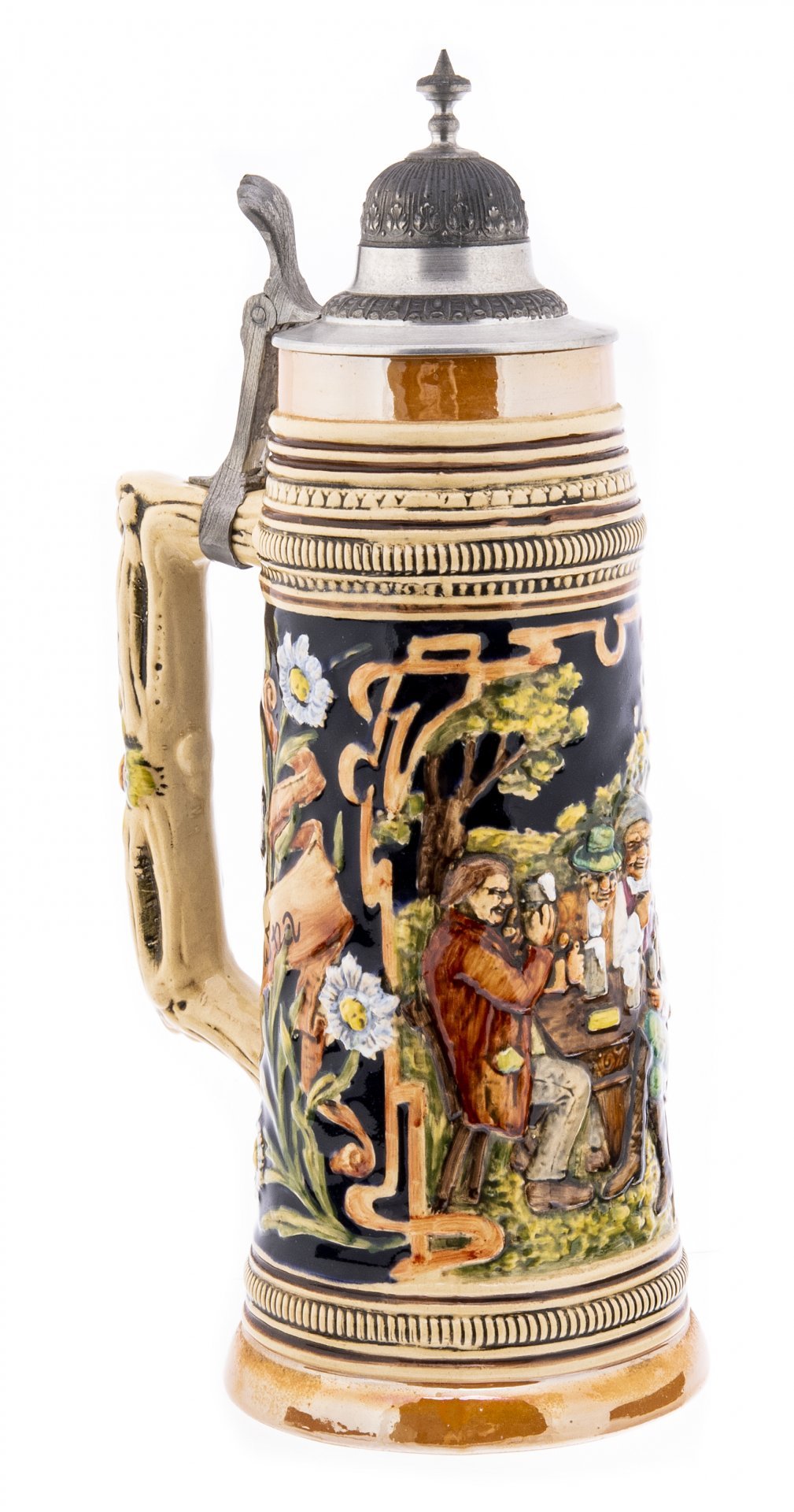 Кружка пивная "Piwna Karkzma", фаянс, олово, роспись, Польша, 1970-1990 гг. — фото 2