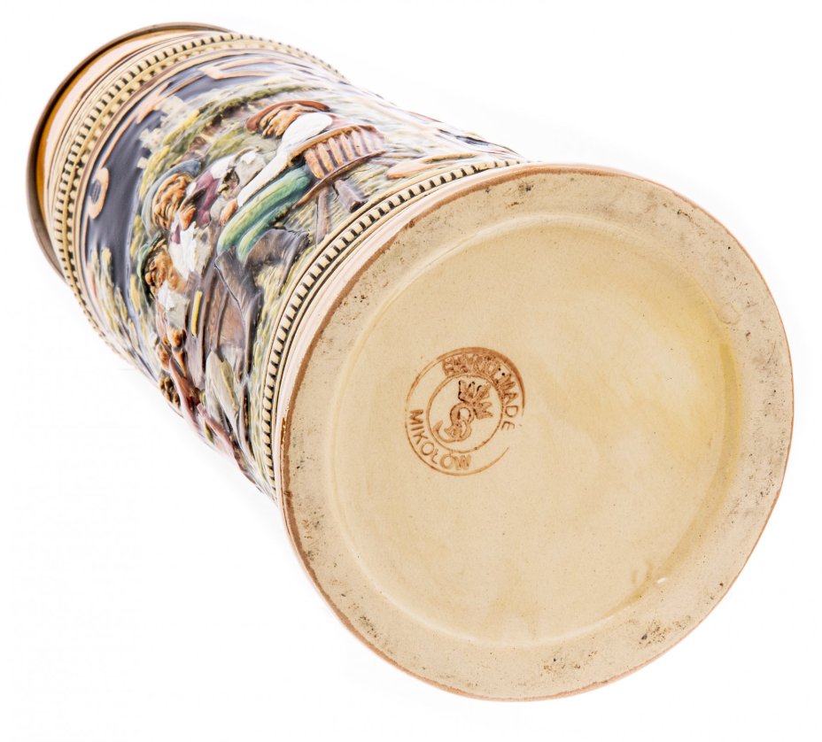 Кружка пивная "Piwna Karkzma", фаянс, олово, роспись, Польша, 1970-1990 гг.