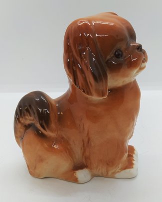 Статуэтка "Пекинес" (рыжий), фарфор, аэрография, Ленинградский фарфоровый завод (ЛФЗ)