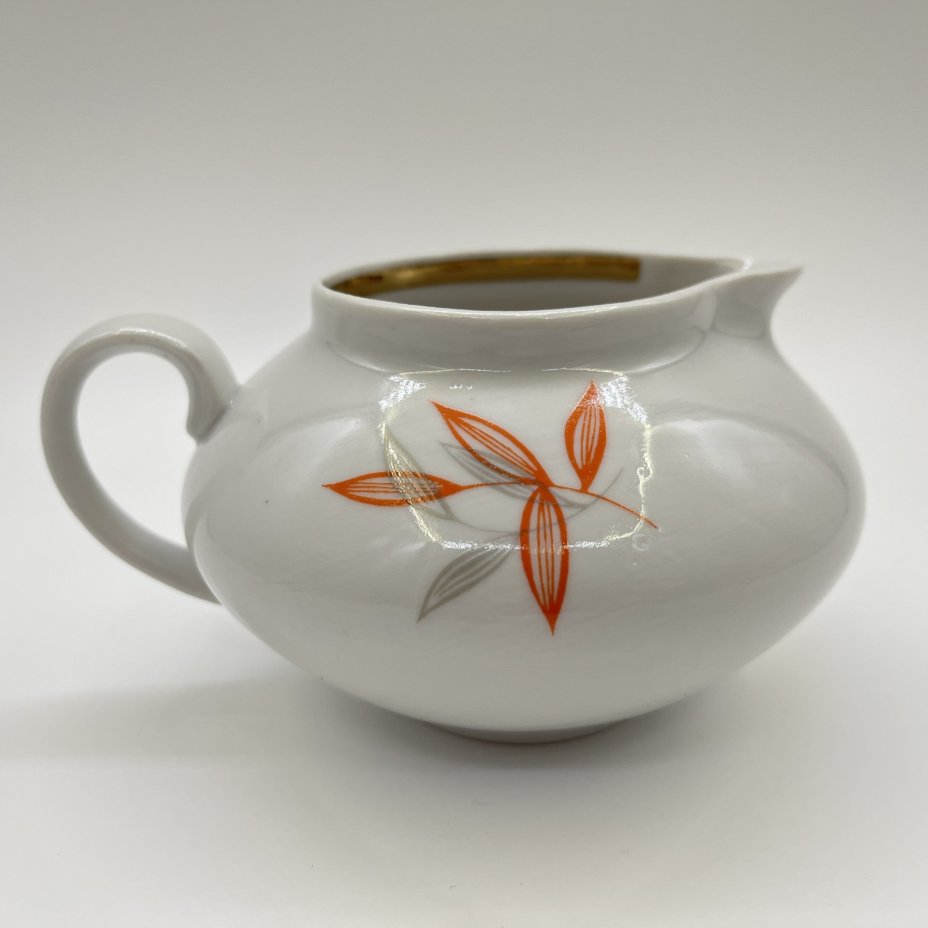 Молочник, фарфор, деколь, золочение, Дулевский фарфоровый завод (Дулёво), СССР, 1968-1991 гг.