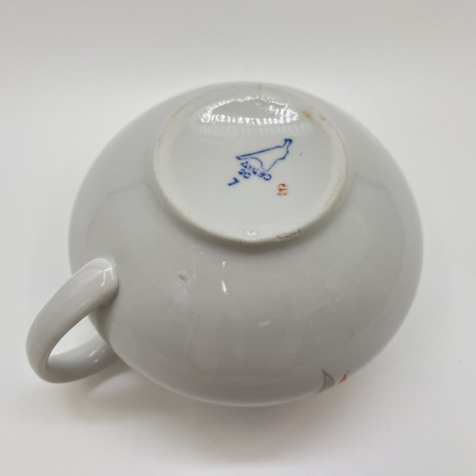 Молочник, фарфор, деколь, золочение, Дулевский фарфоровый завод (Дулёво), СССР, 1968-1991 гг.