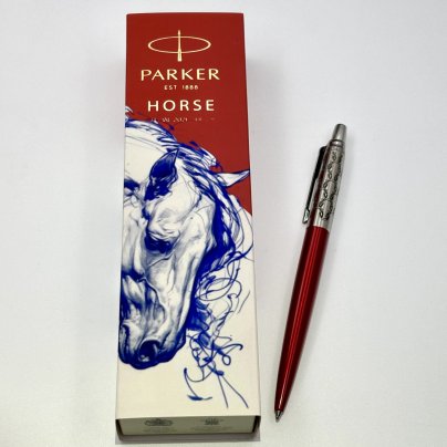 Шариковая ручка "Лошадь" в коробке, Parker, нержавеющая сталь