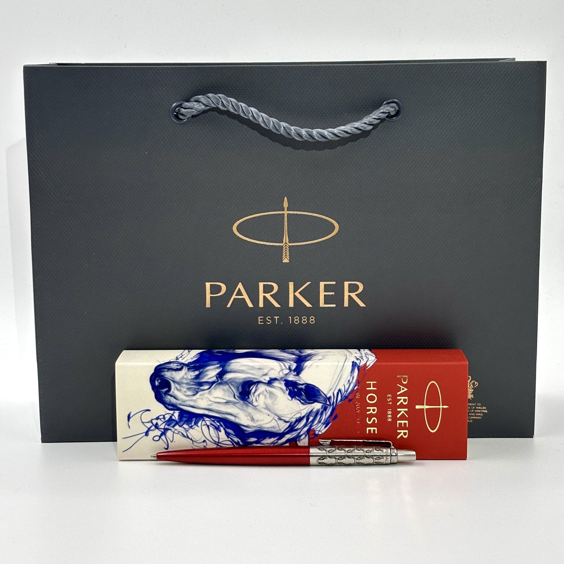 Шариковая ручка "Лошадь" в коробке, Parker, нержавеющая сталь