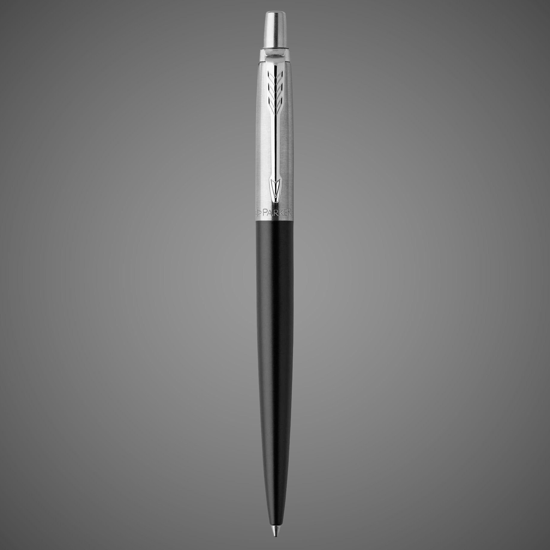 Шариковая ручка Parker Jotter Essential, Satin Black CT, стержень: M, цвет чернил : blue или black, Лаки и смолы: лак, нержавеющая сталь