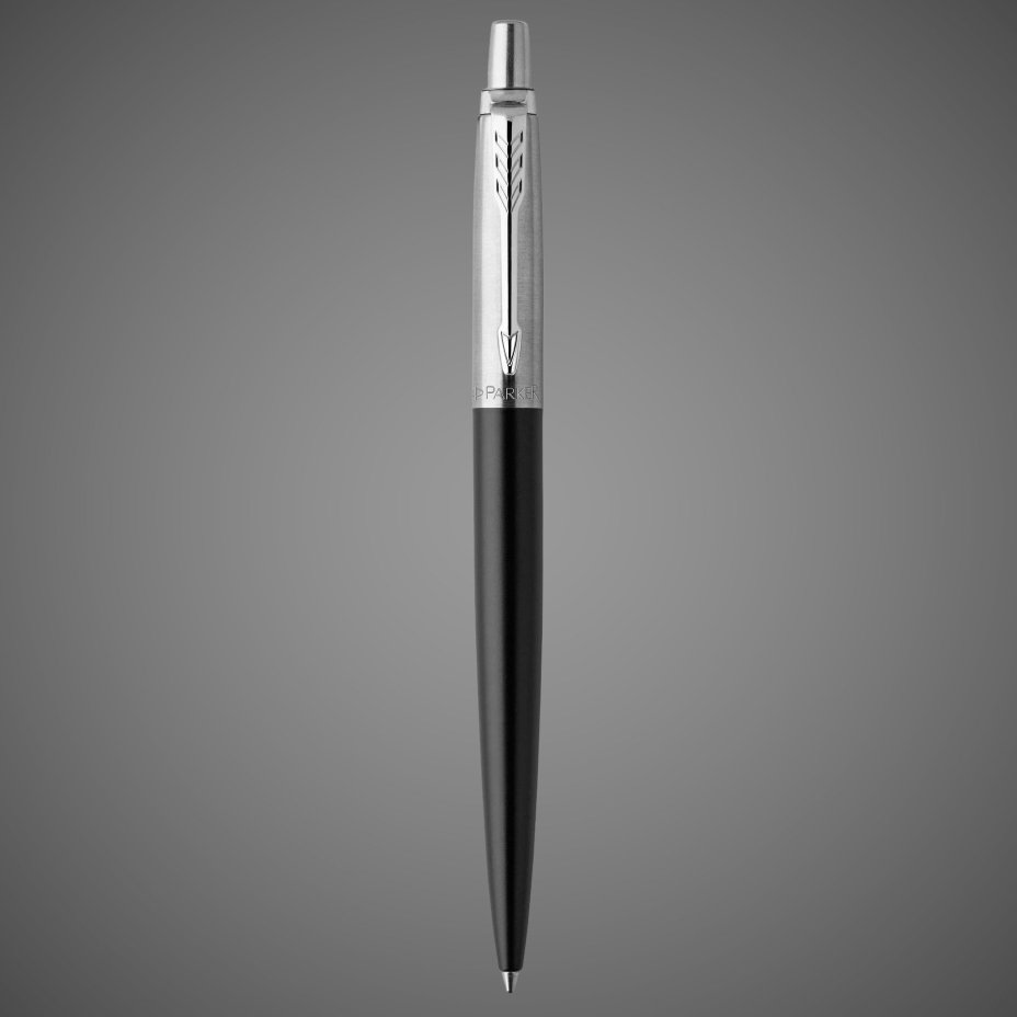 Шариковая ручка Parker Jotter Essential, Satin Black CT, стержень: M, цвет чернил : blue или black, Лаки и смолы: лак, нержавеющая сталь