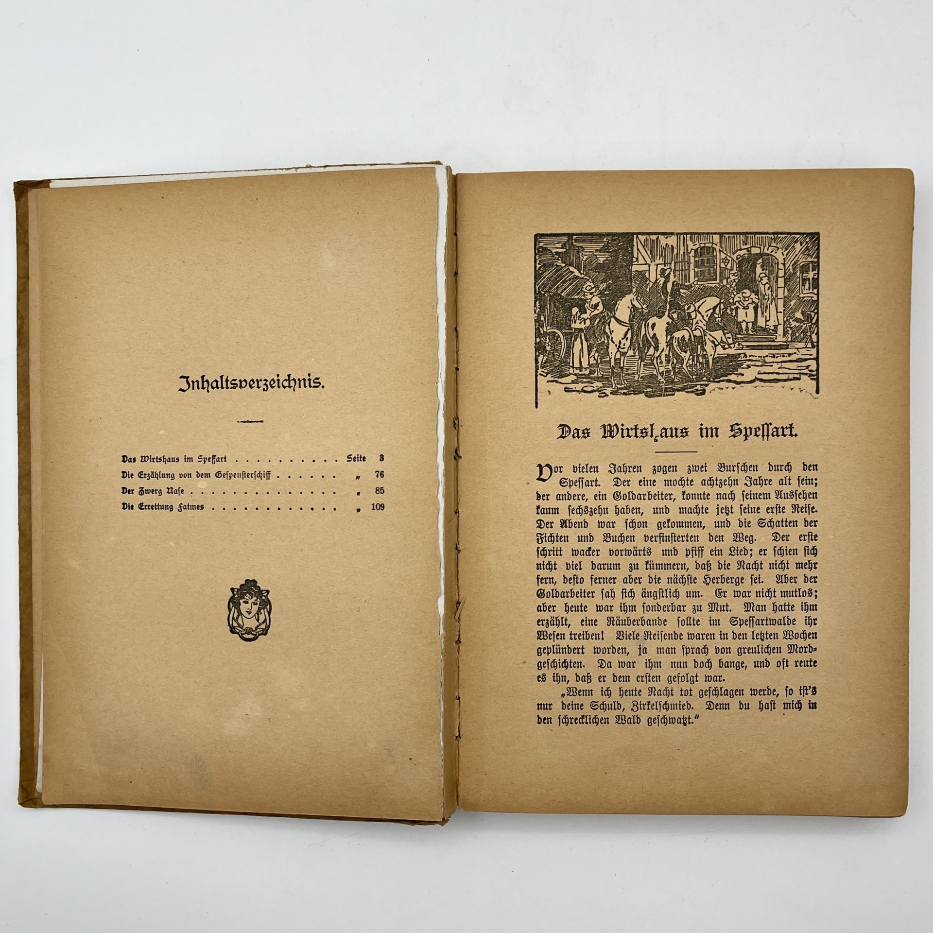 Книга для детей на немецком языке Wilhelm Hauff (Вильгельм Гауф) "Hauffs Marchen" ("Сказки Гауфа"), бумага, печать, Германия, 1920-1930 гг.