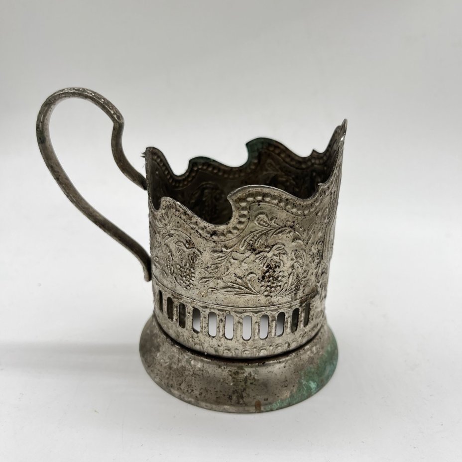 Подстаканник с изображением на космическую тематику, мельхиор (медь-никель), Кольчугинский завод цветных металлов, СССР, 1970-1990 гг.