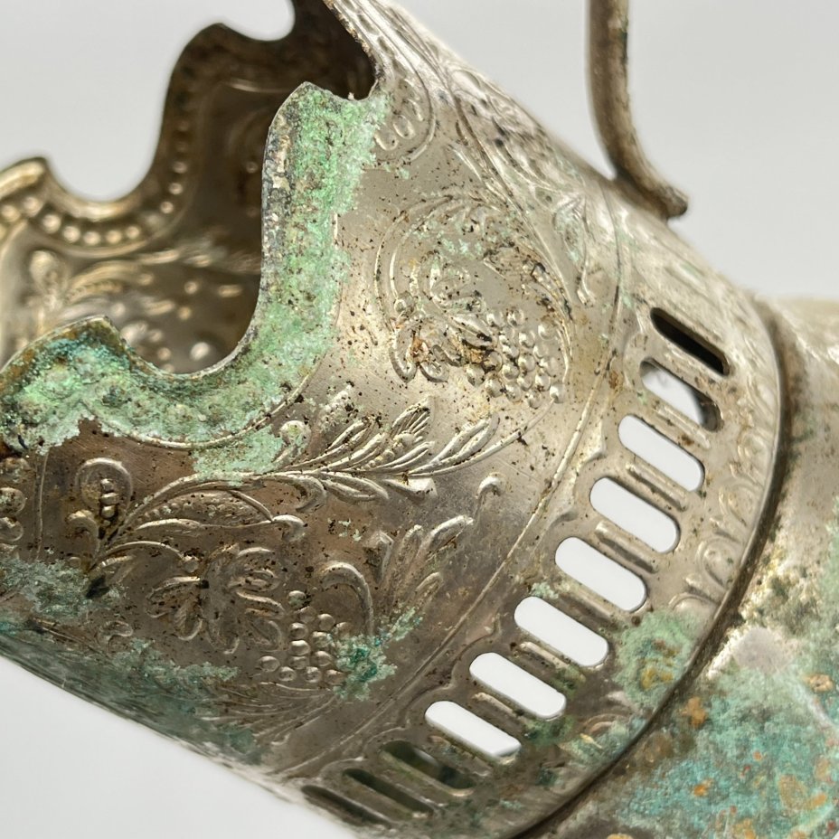 Подстаканник с изображением на космическую тематику, мельхиор (медь-никель), Кольчугинский завод цветных металлов, СССР, 1970-1990 гг.