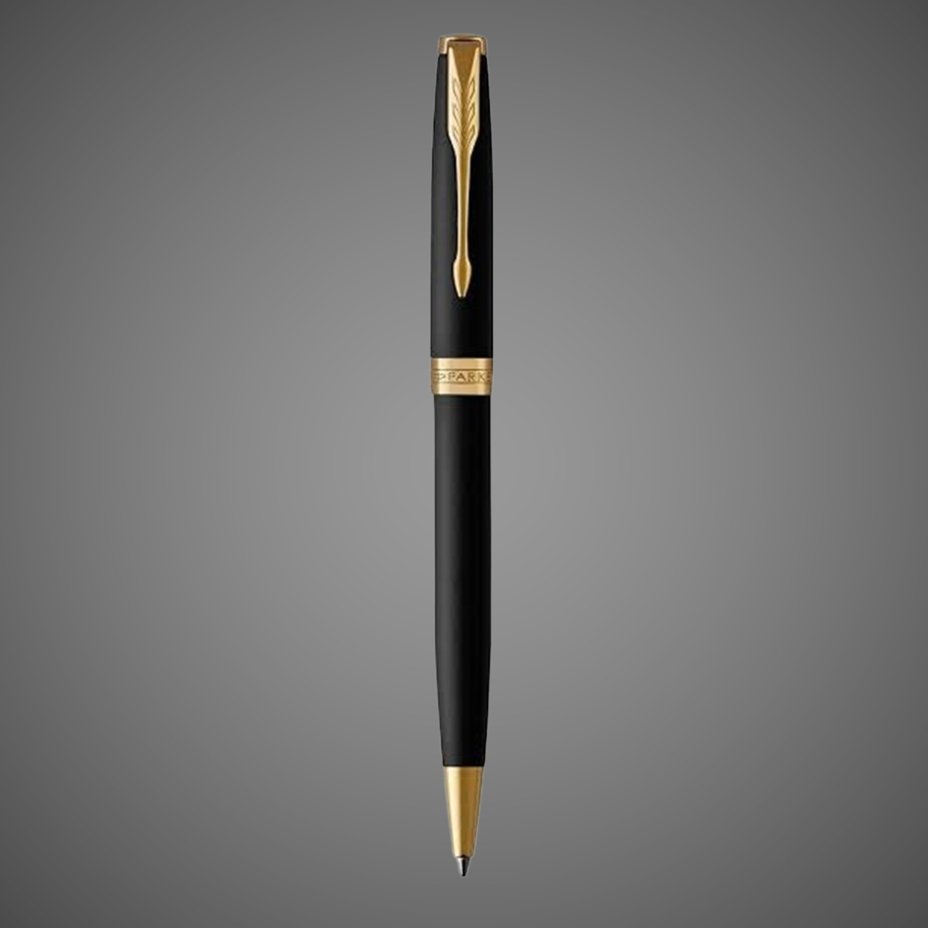Шариковая ручка Parker Sonnet , Matte Black GT, стержень: M, цвет чернил: black , в подарочной упаковке, Лаки и смолы: лак, латунь, нержавеющая сталь, палладий