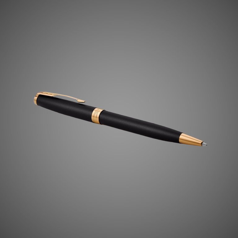 Шариковая ручка Parker Sonnet , Matte Black GT, стержень: M, цвет чернил: black , в подарочной упаковке, Лаки и смолы: лак, латунь, нержавеющая сталь, палладий