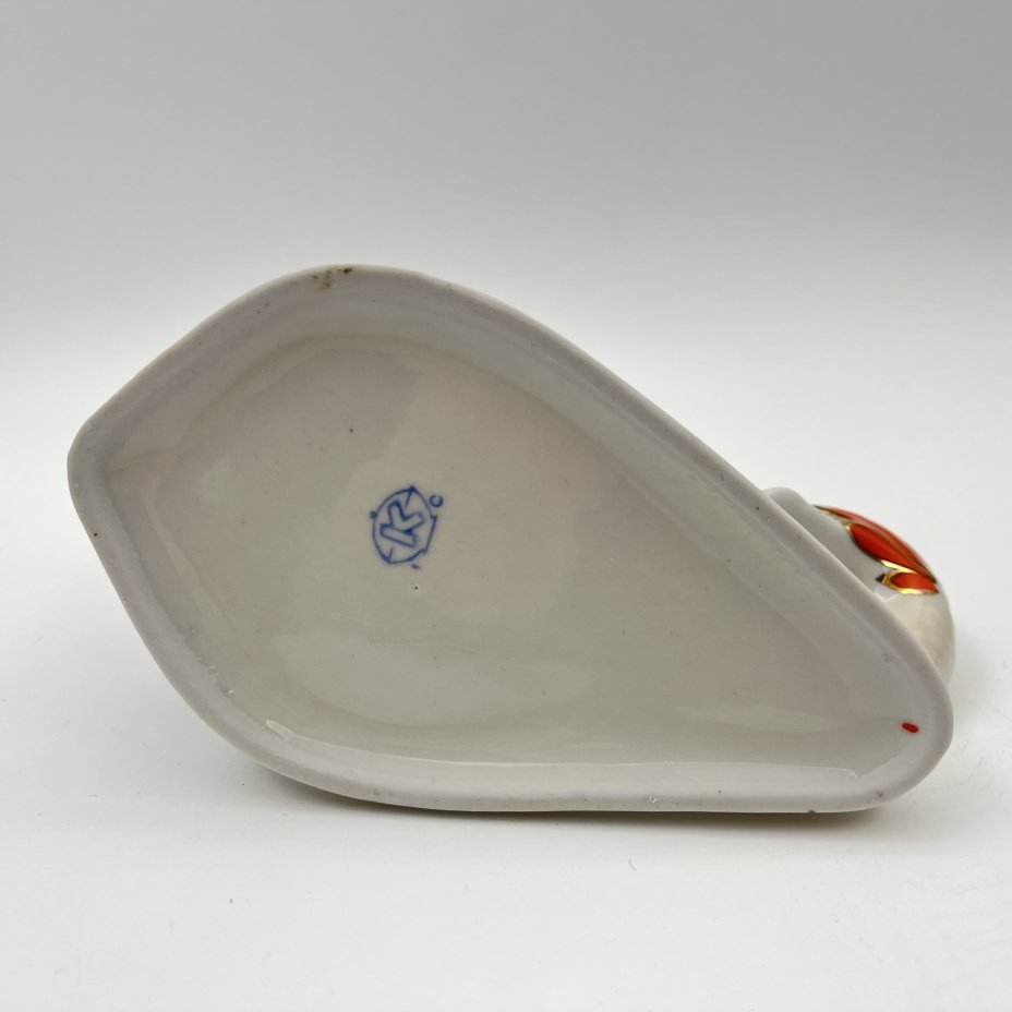 Салфетница "Рыба", фарфор, роспись, золочение, Коростенский фарфоровый завод (КФЗ), СССР, 1960-1990 гг.