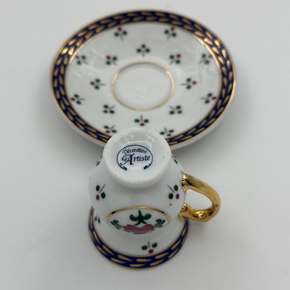 Миниатюра чайная пара, мануфактура "Decoration d'Artiste"