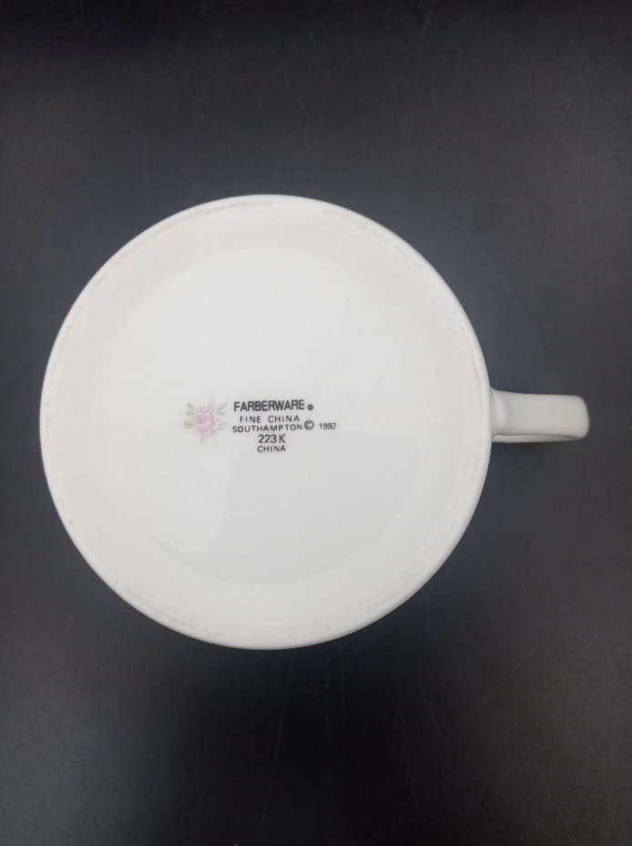Чашка с цветочным декором, Farberware, фарфор, деколь, золочение, Китай, 1992 г.