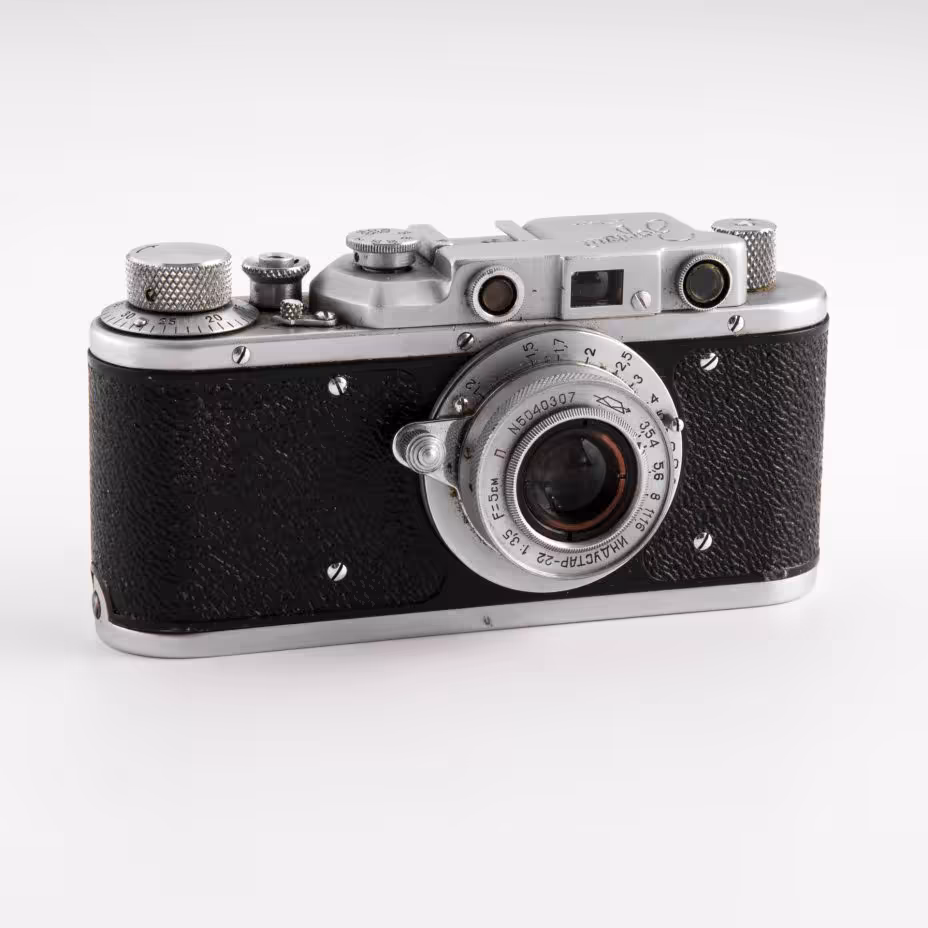 Фотоаппарат "Зоркий" с объективом "Индустар-22", металл, пластик, стекло, Красногорский механический завод, СССР, 1955 г., Красногорский механический завод (КМЗ)