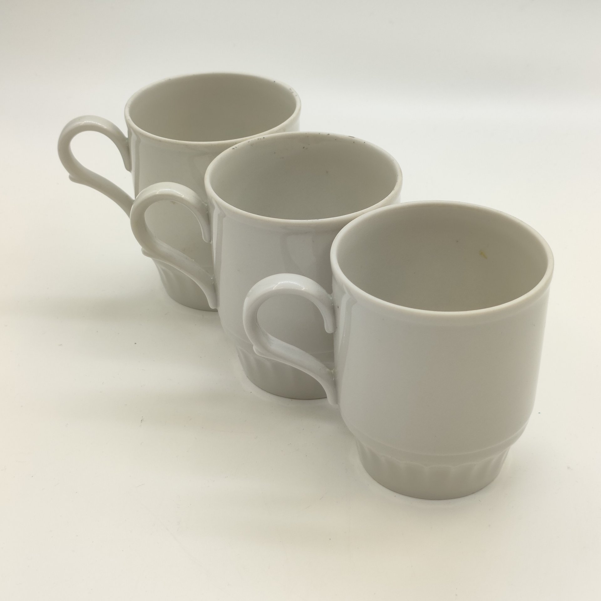 Набор из 3-х чашек с цветочным декором, фарфор, деколь, Дулевский фарфоровый завод (Дулёво), Российская Федерация, 1990 г.