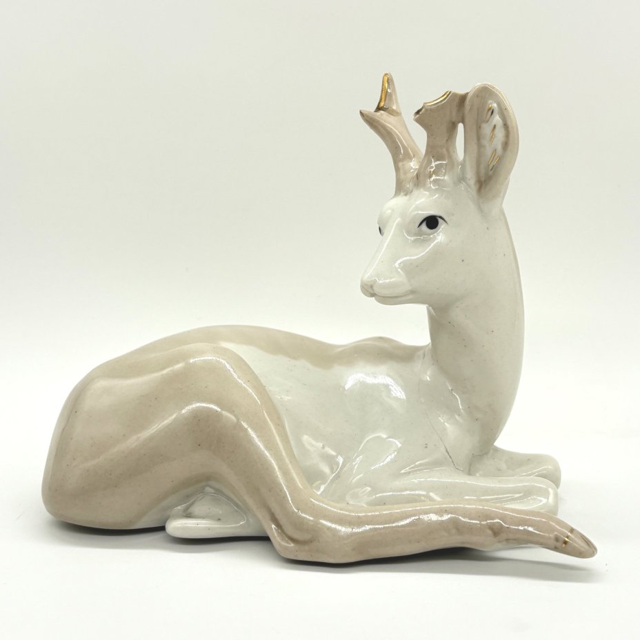 Статуэтка "Олень", фарфор, Золочение, СССР, 1960-1980 гг.