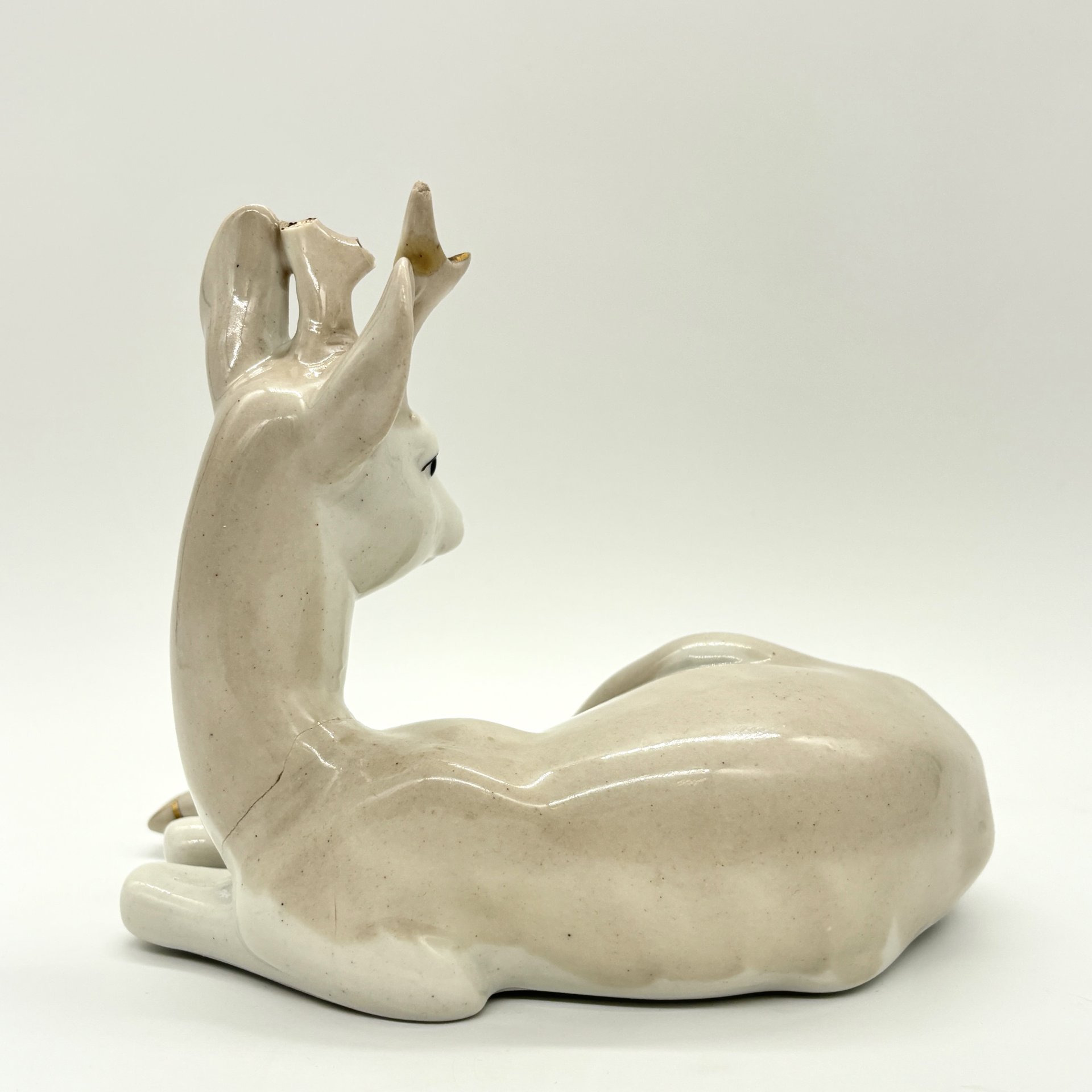 Статуэтка "Олень", фарфор, Золочение, СССР, 1960-1980 гг.