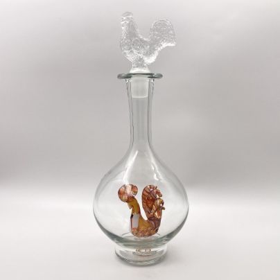Графин "Петух" с фигурной пробкой, стекло, гутная техника, Российская империя, 1900-1915 гг.
