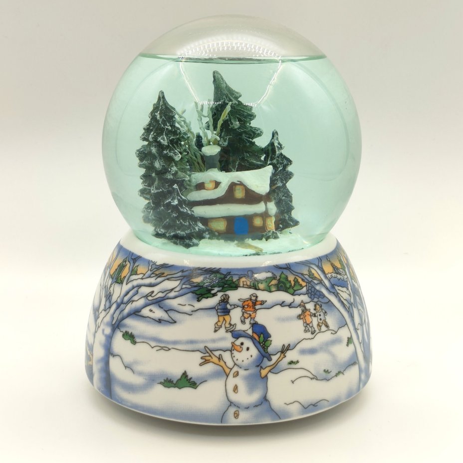 Шар музыкальный "Зима", фарфор, деколь, металл, пластик, стекло, Российская Федерация, 2000-2015 гг.
