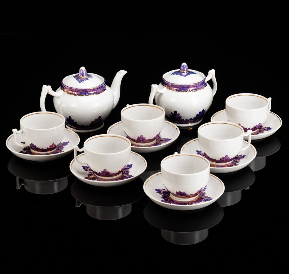 [Редкий цвет] Сервиз "Барбарис" на 6 персон (14 предметов), автор Евгений Петрович Смирнов