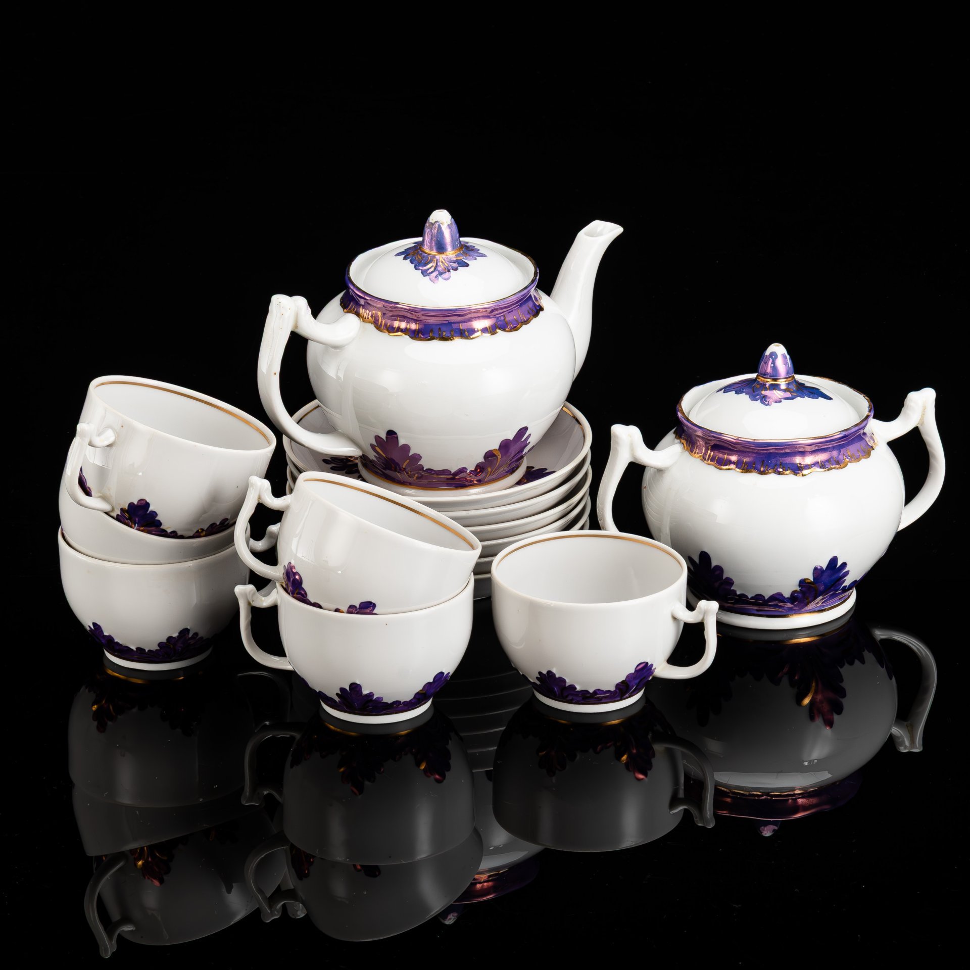 [Редкий цвет] Сервиз "Барбарис" на 6 персон (14 предметов), автор Евгений Петрович Смирнов