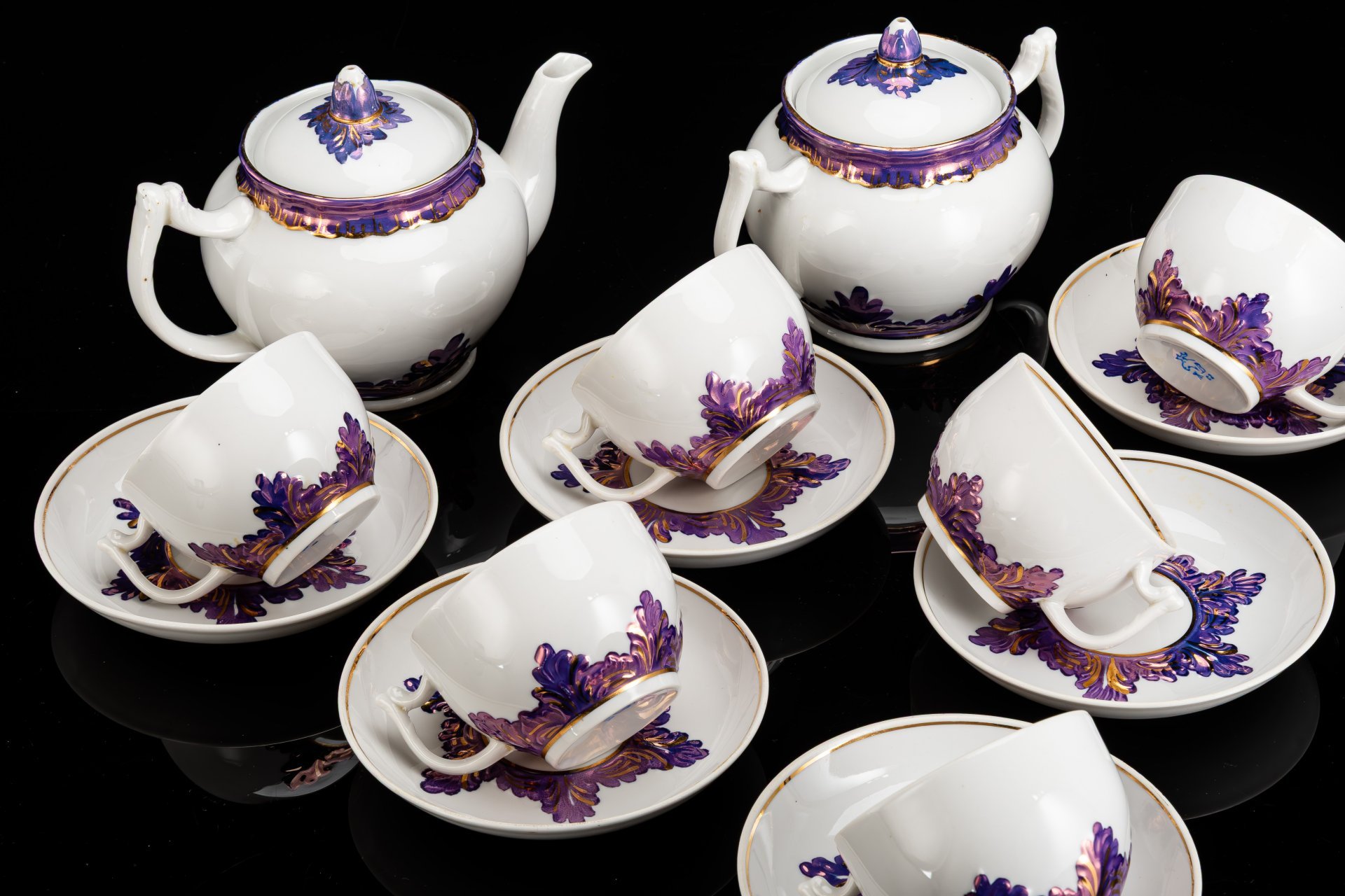 [Редкий цвет] Сервиз "Барбарис" на 6 персон (14 предметов), автор Евгений Петрович Смирнов