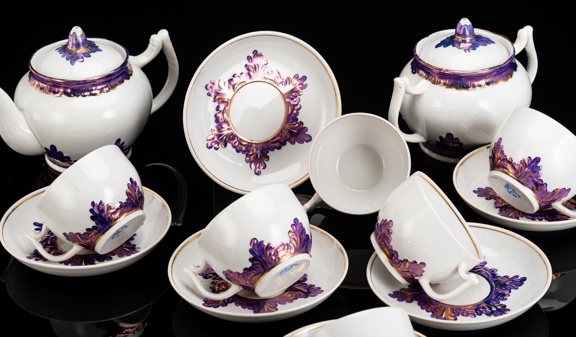 [Редкий цвет] Сервиз "Барбарис" на 6 персон (14 предметов), автор Евгений Петрович Смирнов