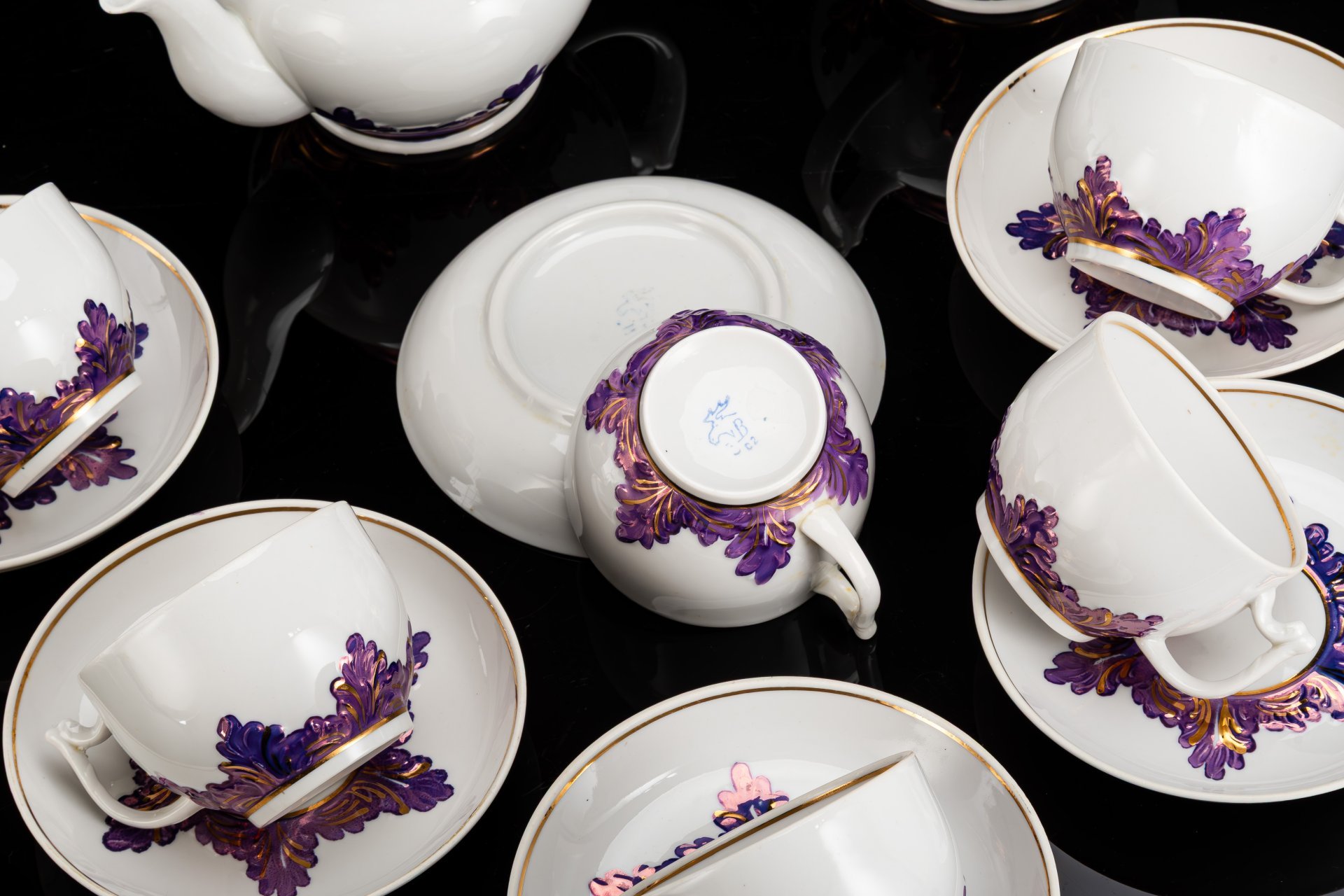 [Редкий цвет] Сервиз "Барбарис" на 6 персон (14 предметов), автор Евгений Петрович Смирнов