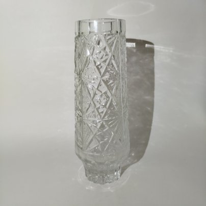 Ваза с резным декором, хрусталь, резьба, СССР, 1970-1980 гг.