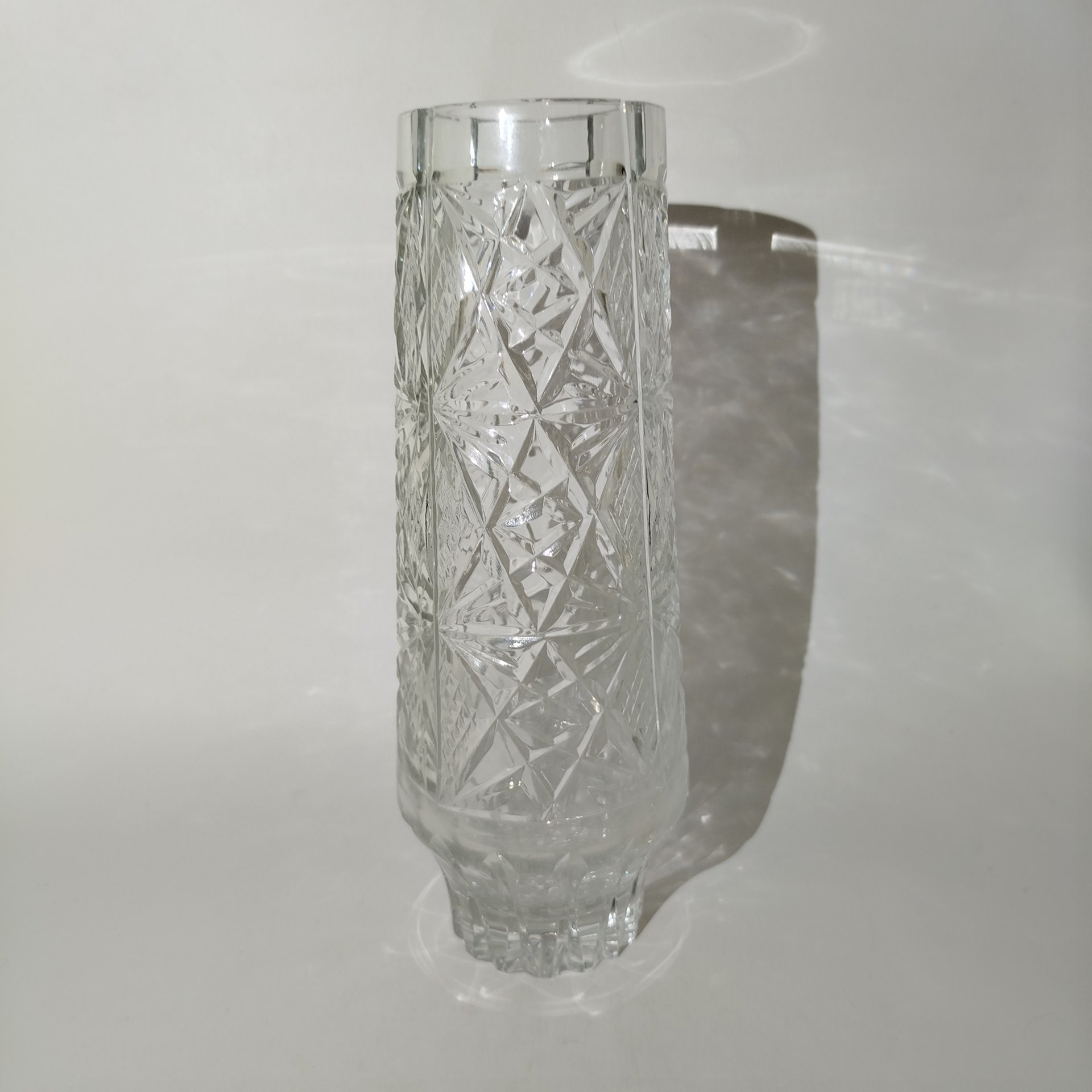 Ваза с резным декором, хрусталь, резьба, СССР, 1970-1980 гг.
