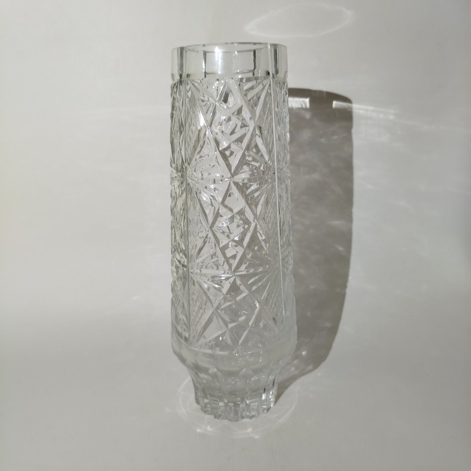 Ваза с резным декором, хрусталь, резьба, СССР, 1970-1980 гг.