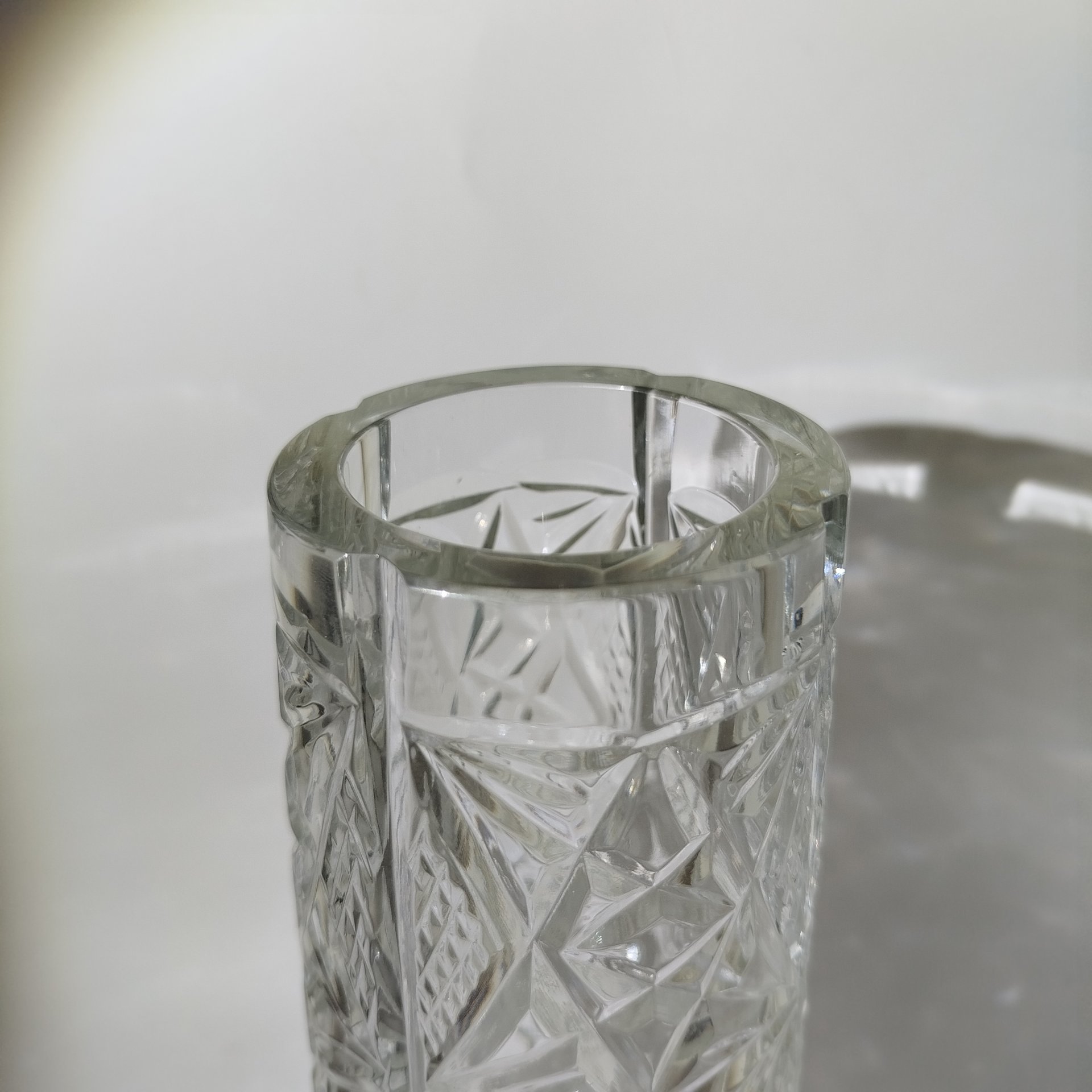 Ваза с резным декором, хрусталь, резьба, СССР, 1970-1980 гг.