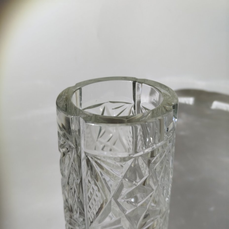 Ваза с резным декором, хрусталь, резьба, СССР, 1970-1980 гг.