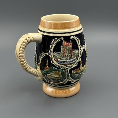 Кружка пивная c рельефным  декором, с изображением городов,  Albert Jacob Thewalt