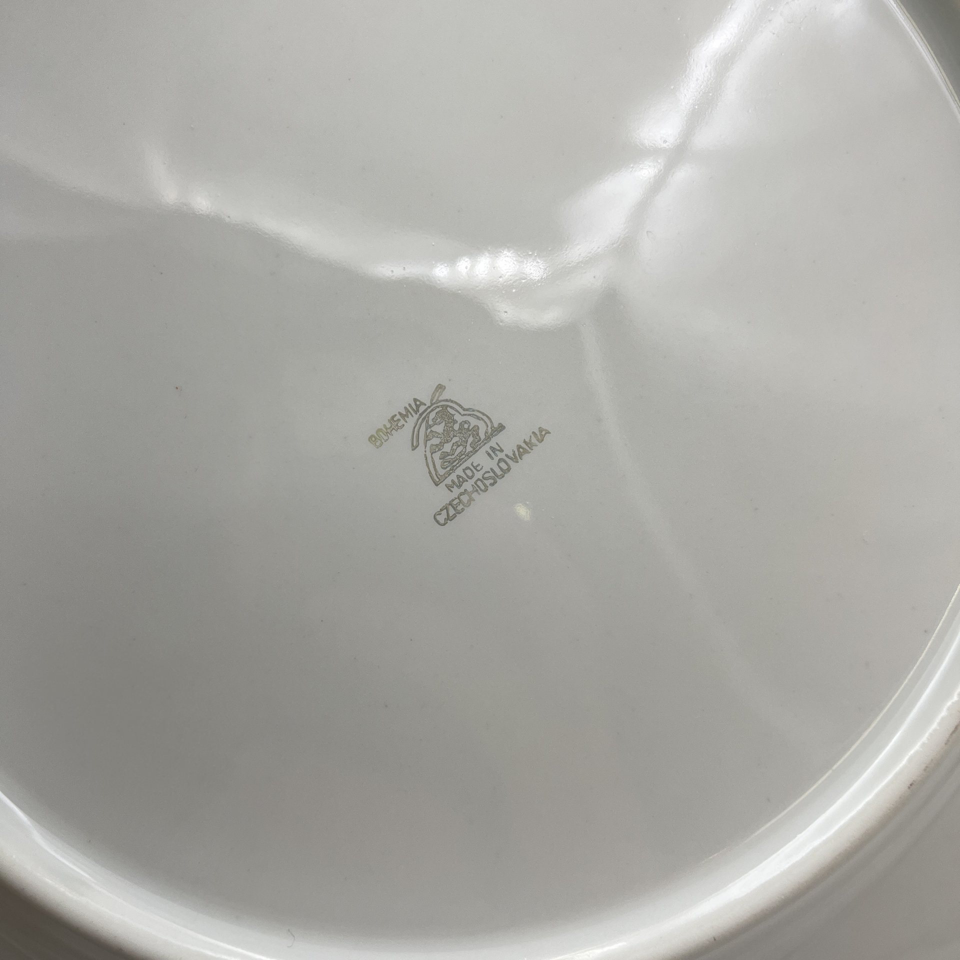 Набор из шести обеденных тарелок с цветочным декором, фарфор, деколь, золочение, Bohemia (Neurohlau), Чехословакия, 1970-1990 гг.