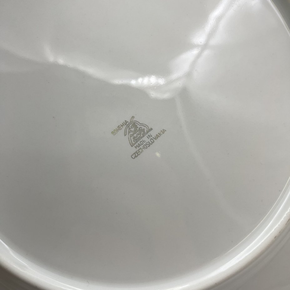 Набор из шести обеденных тарелок с цветочным декором, фарфор, деколь, золочение, Bohemia (Neurohlau), Чехословакия, 1970-1990 гг.