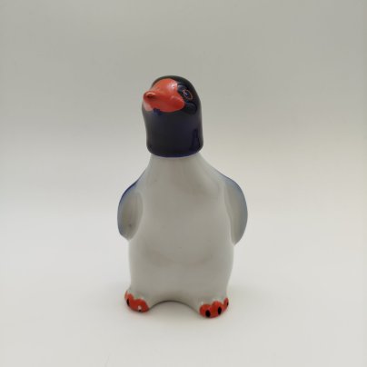 Штоф "Пингвин", скульптор Н.А. Кольцов, фарфор, крытье кобальтом, роспись, Ленинградский фарфоровый завод (ЛФЗ), СССР, 1950-1970 гг.