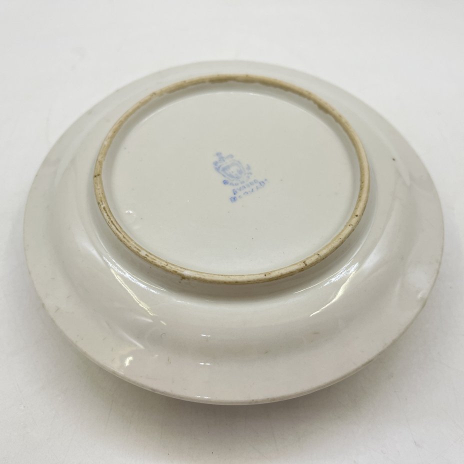 Соусник (масленка) с флоральным декором, фарфор, деколь, золочение, Дулевский фарфоровый завод (Дулёво), СССР, 1930-1952 гг.