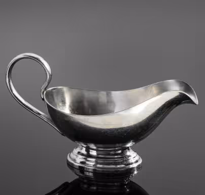 Соусник лаконичной формы с надписью "Klinik Dr. Orlopp", Württembergische Metallwarenfabrik (WMF)