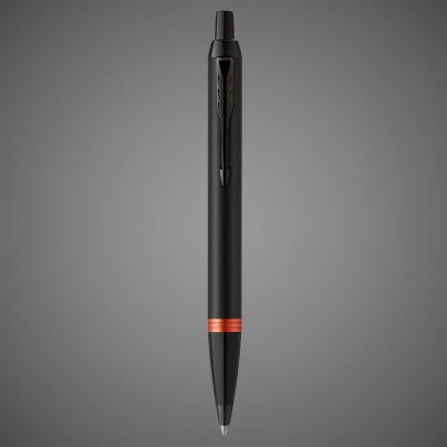 Шариковая ручка Parker IM Vibrant Rings Flame Orange, стержень: Mblue, в подарочной упаковке., Лаки и смолы: лак, латунь