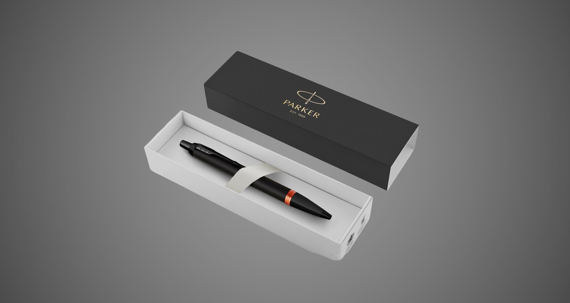 Шариковая ручка Parker IM Vibrant Rings Flame Orange, стержень: Mblue, в подарочной упаковке., Лаки и смолы: лак, латунь