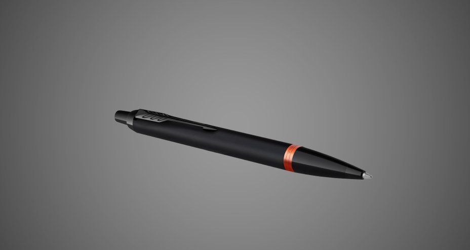 Шариковая ручка Parker IM Vibrant Rings Flame Orange, стержень: Mblue, в подарочной упаковке., Лаки и смолы: лак, латунь