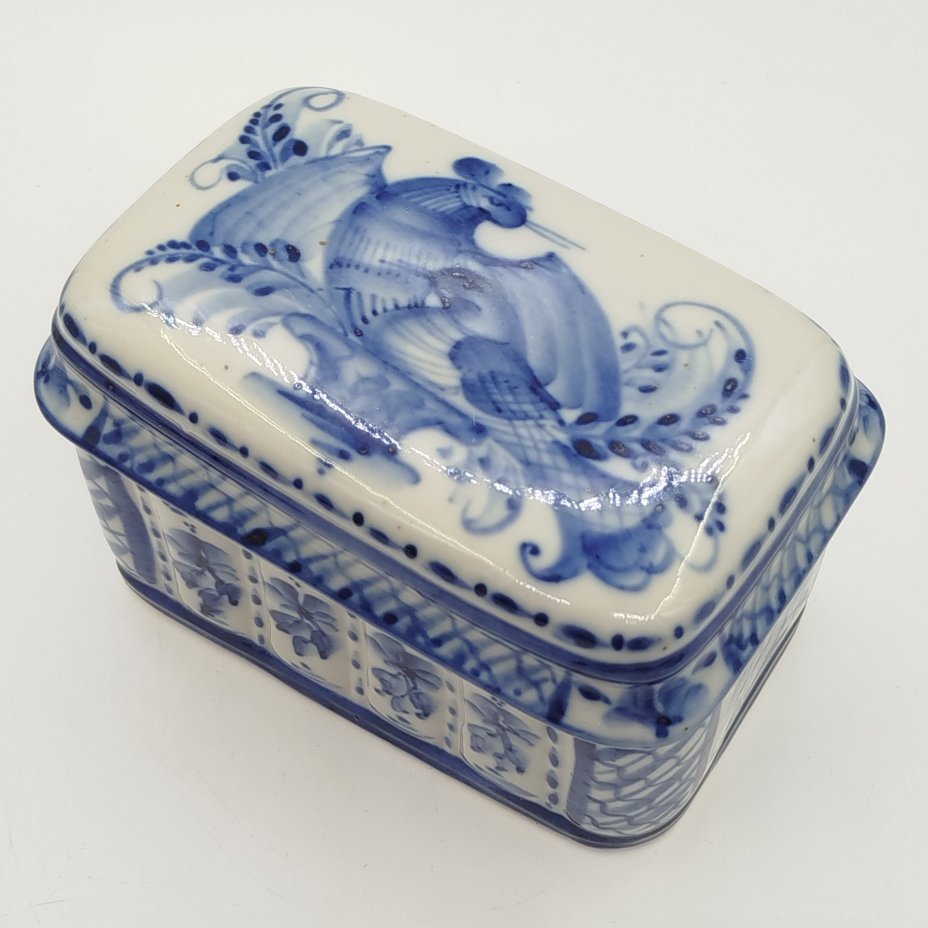 Шкатулка "Жар-Птица", Гжель